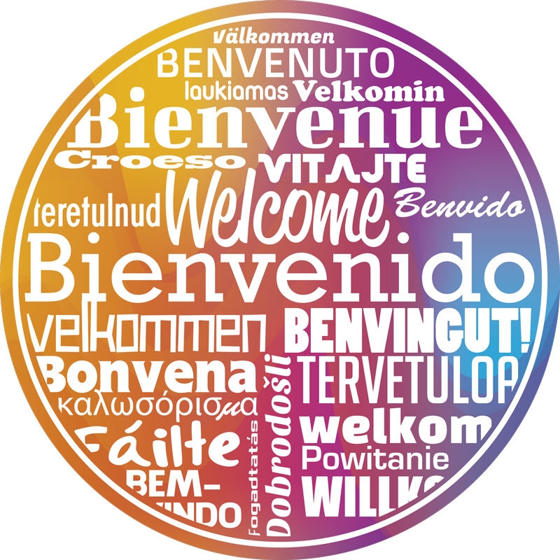 Entrance hall vinyl rug welcome in multiple languages - TenStickers