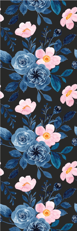 Living room vinyl rug with blue and pink design - TenStickers