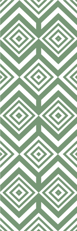 Living room vinyl rug in green rhombuses - TenStickers