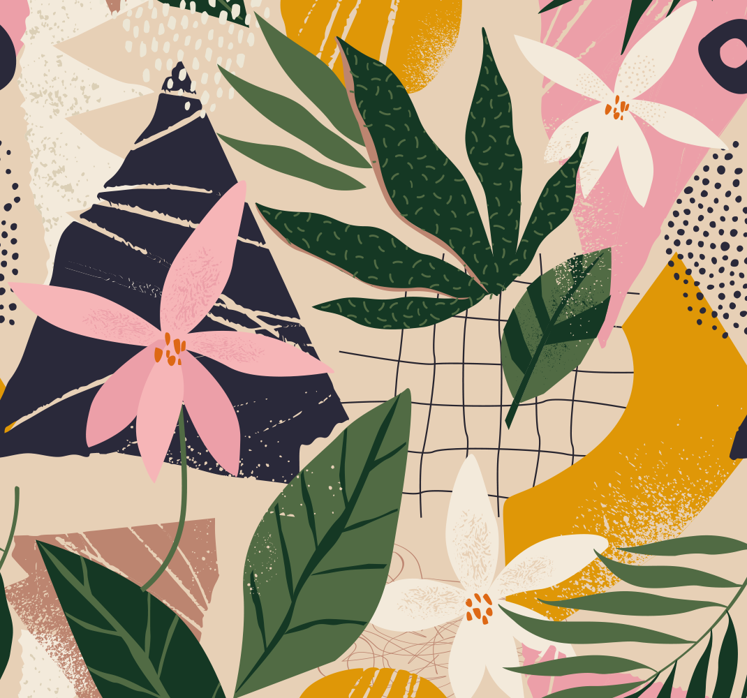 Living room vinyl rug a garden at home - TenStickers