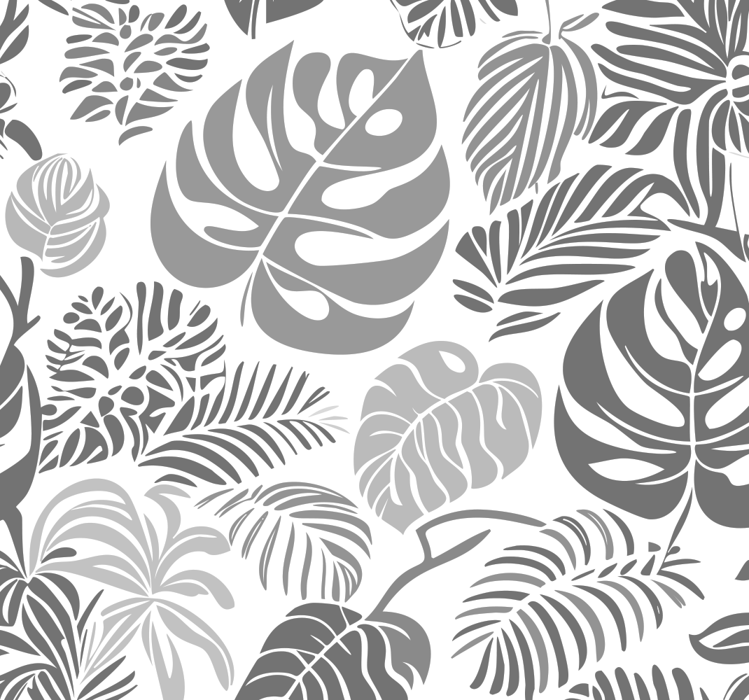 Grey vinyl rug with monstera leaves design - TenStickers