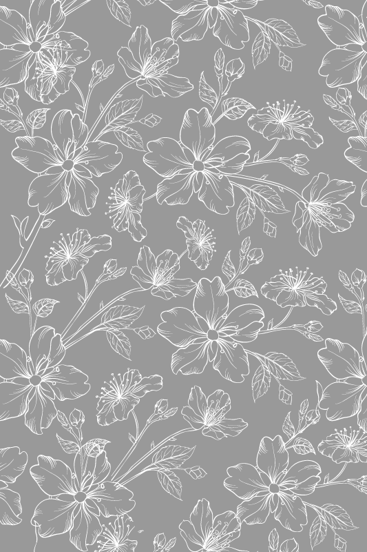 Grey vinyl rug with grey geometric design - TenStickers