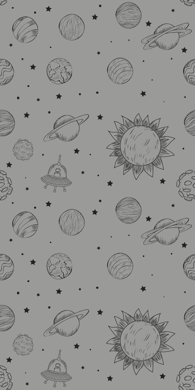 Grey vinyl rug space exploration design - TenStickers