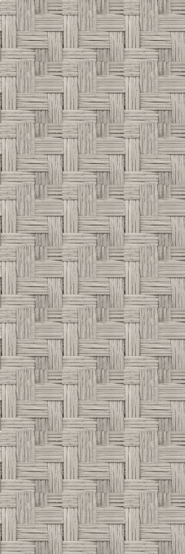 Gray handmade wicker effect hall vinyl rug - TenStickers