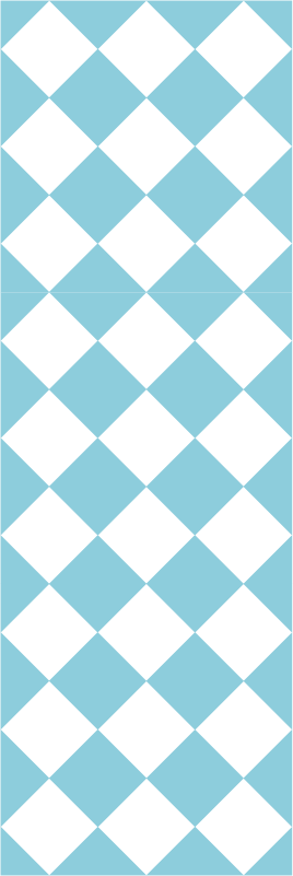 Hall vinyl rug with blue and white checked pattern - TenStickers