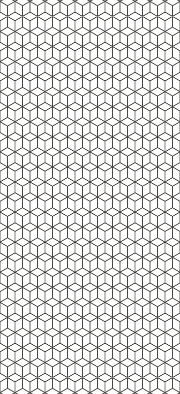 Hall vinyl rug with nordic style border cubes - TenStickers