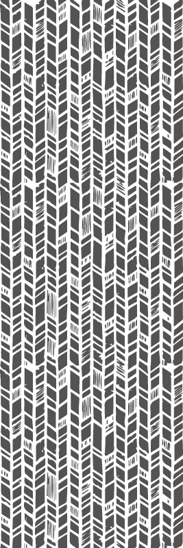 Hall vinyl rug in black and white tribal design - TenStickers
