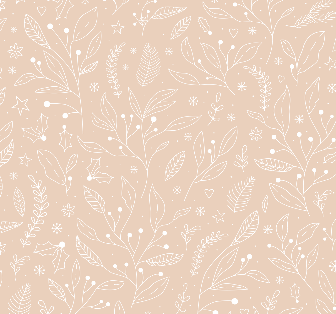 Beige vinyl rug with festive christmas plants - TenStickers