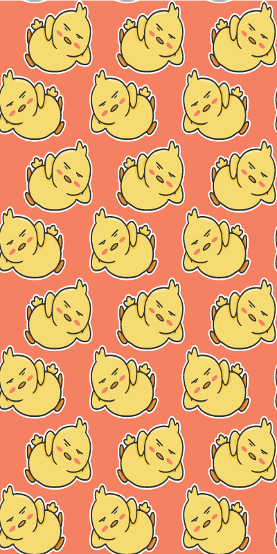 Yellow vinyl rug cute chick pattern design 6 - TenStickers