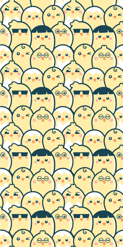 Yellow vinyl rug seamless yellow chick pattern 6 - TenStickers