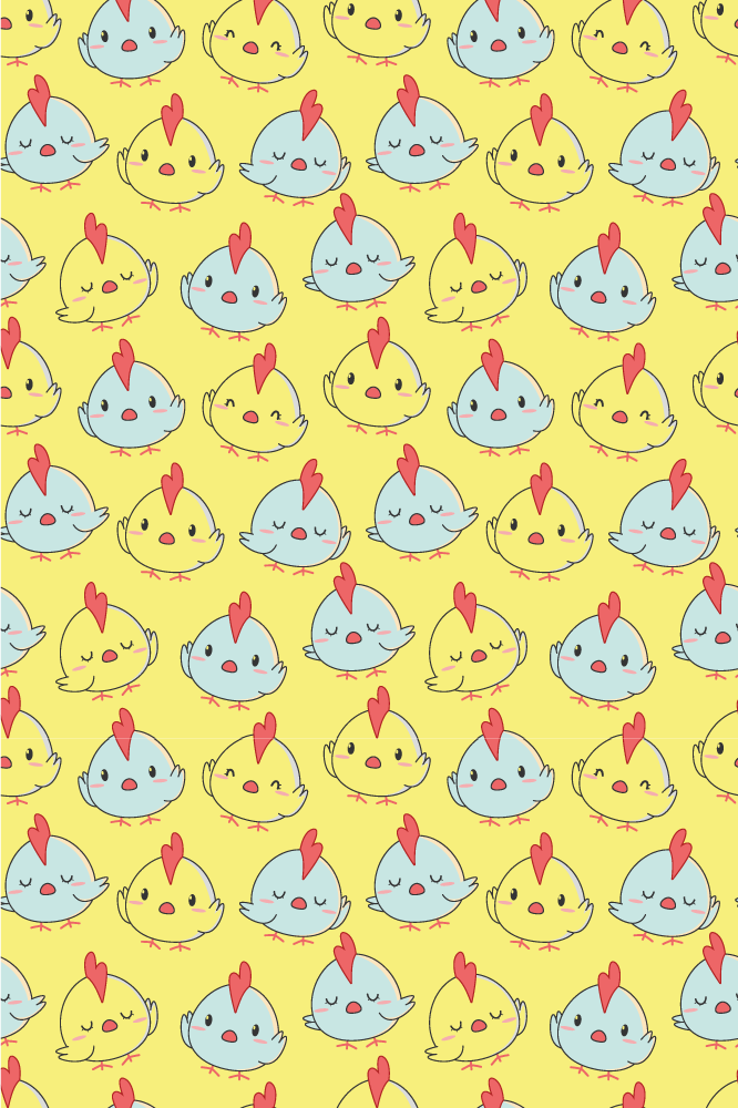 Yellow vinyl rug with yellow baby chick pattern - TenStickers