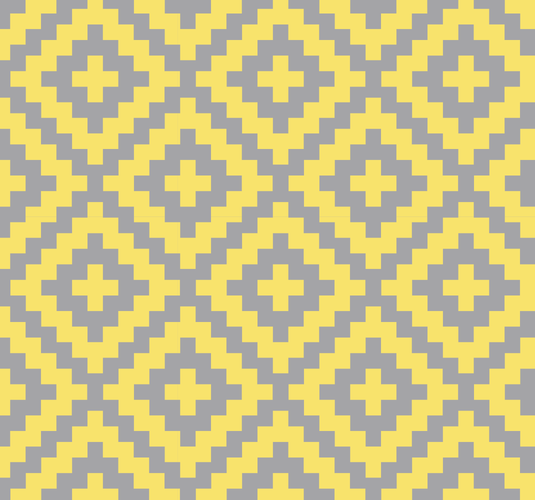 Yellow vinyl rug with grey and yellow triangle pattern - TenStickers