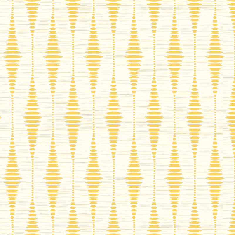 Yellow vinyl rug in yellow rabaul ikat design - TenStickers