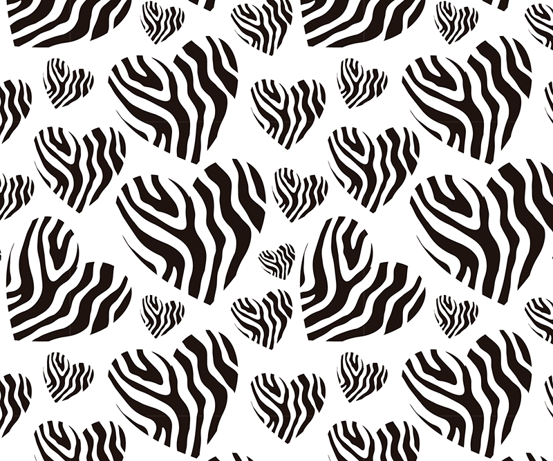 White vinyl rug zebra print heart - TenStickers