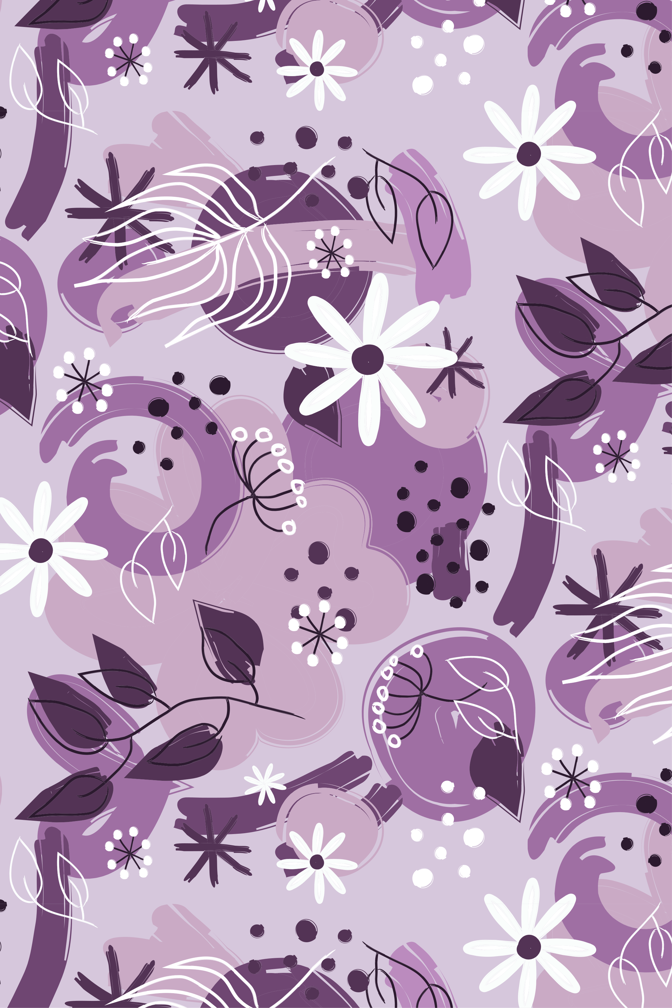 Different purple flowers purple vinyl rug - TenStickers