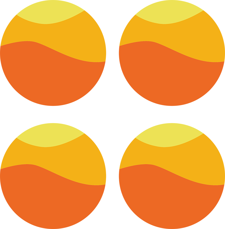Orange vinyl rug 70s sun circle design - TenStickers