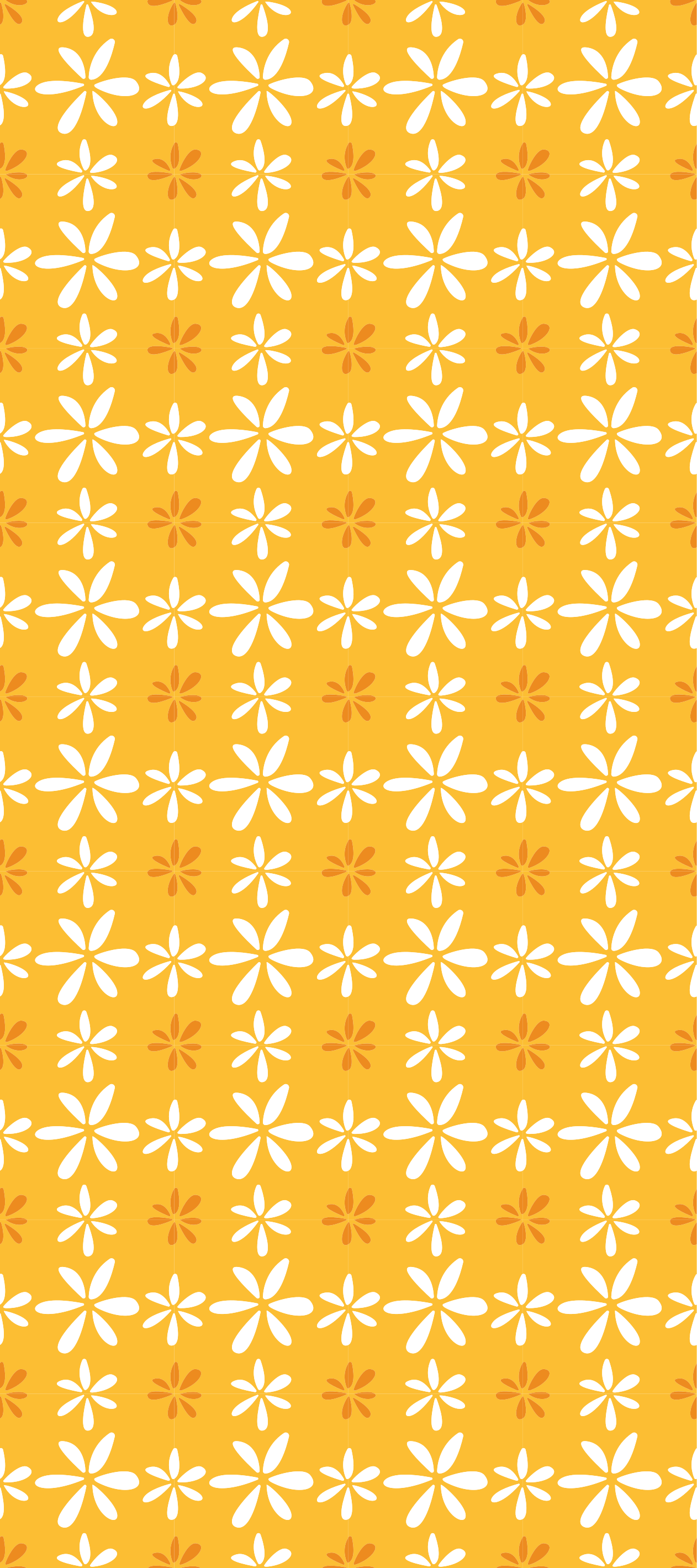 Orange vinyl rug with little white flowers - TenStickers
