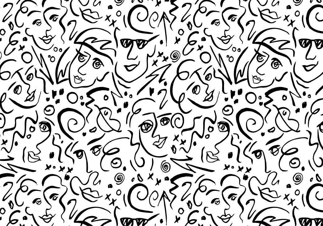 Black vinyl rug featuring black and white graffiti art - TenStickers