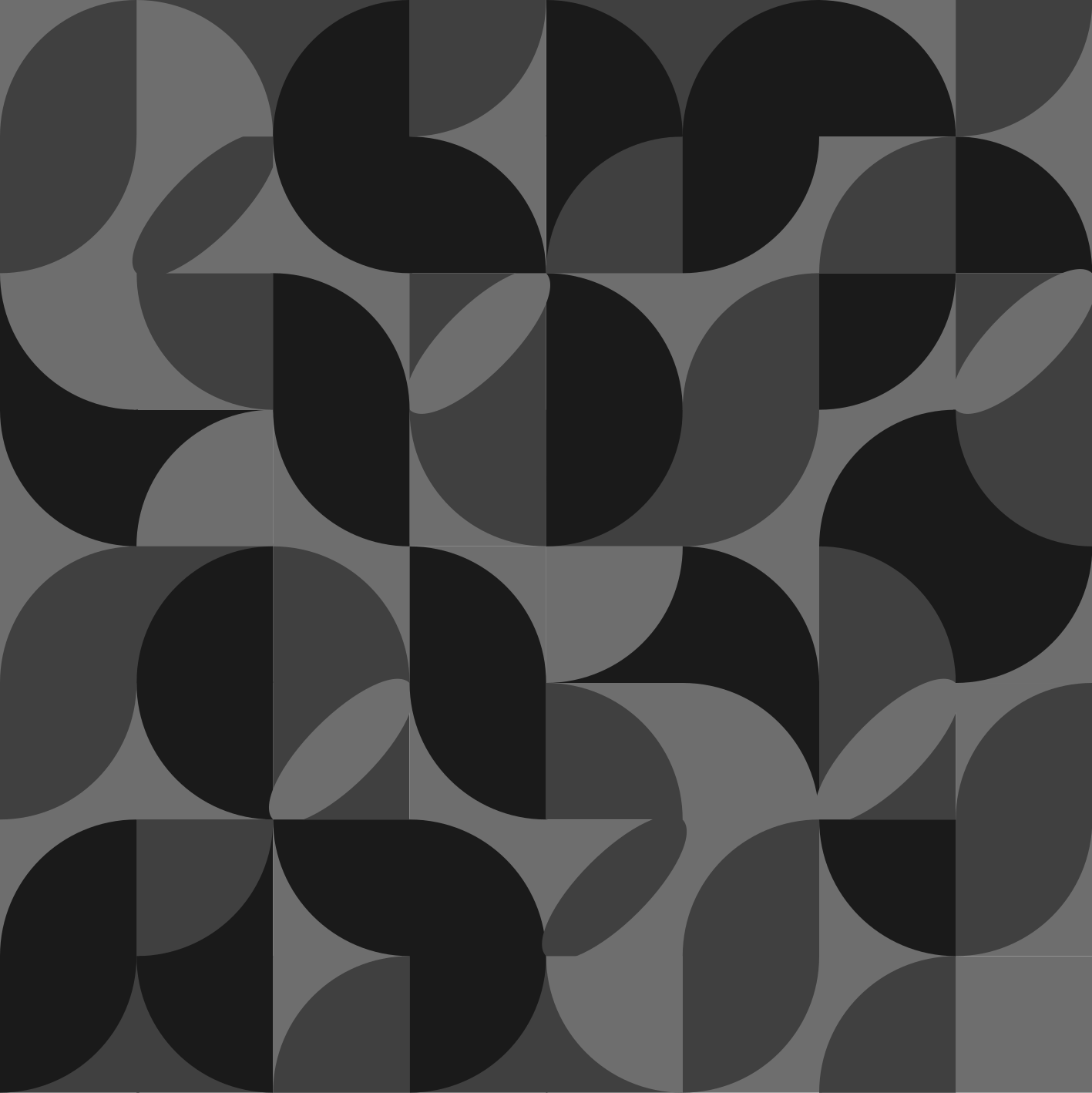 Black vinyl rug with retro black patterns - TenStickers
