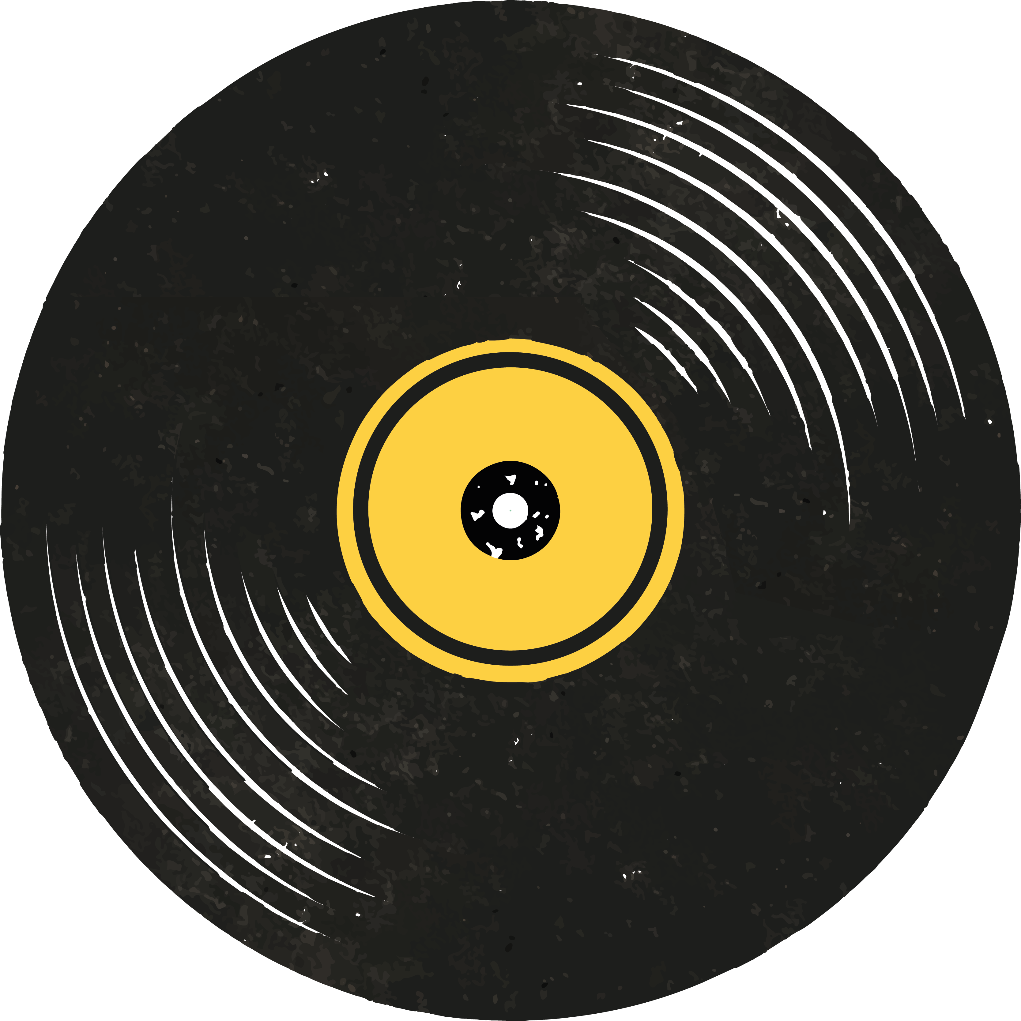 Black vinyl rug inspired by vintage vinyl records - TenStickers