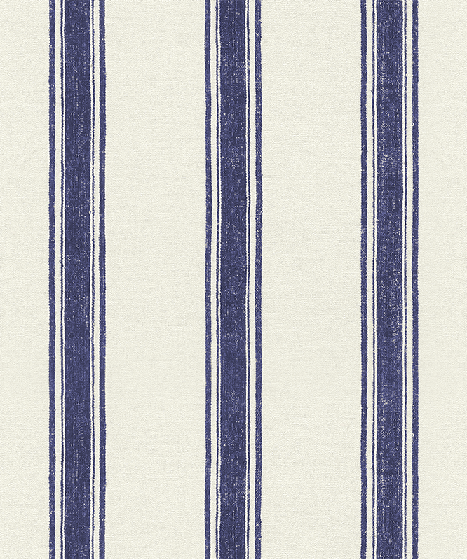Outdoor vinyl rug in navy blue vertical lines - TenStickers