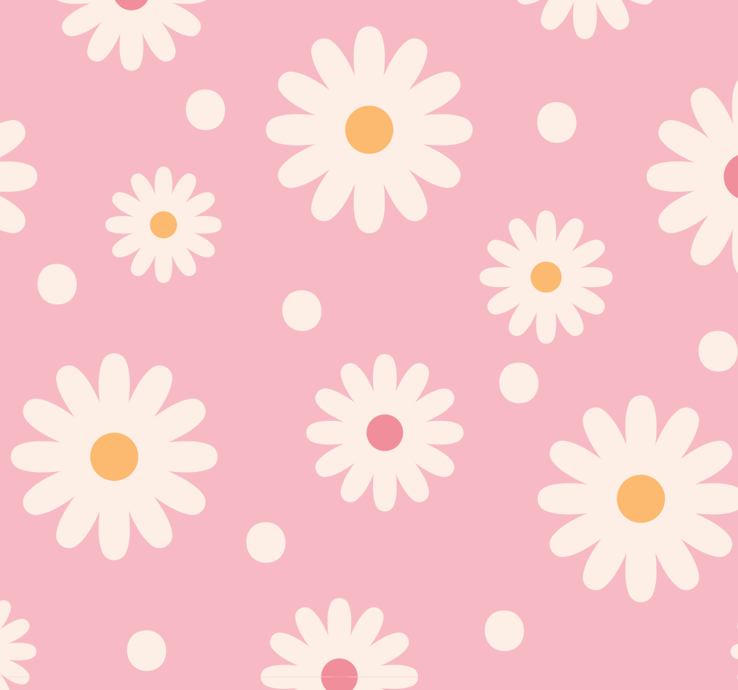 Outdoor vinyl rug vintage daisy print on pink - TenStickers