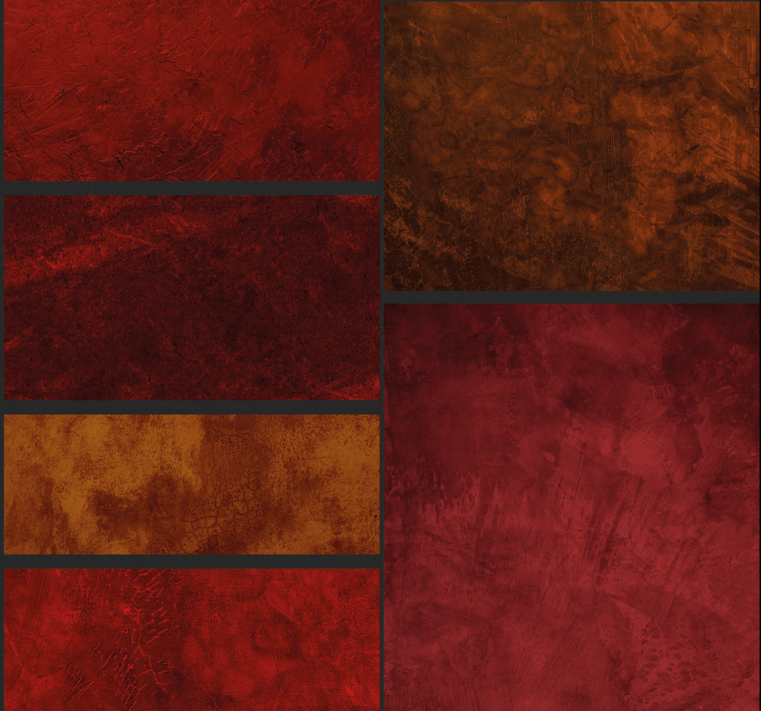 Red vinyl rug with textured patchwork design - TenStickers
