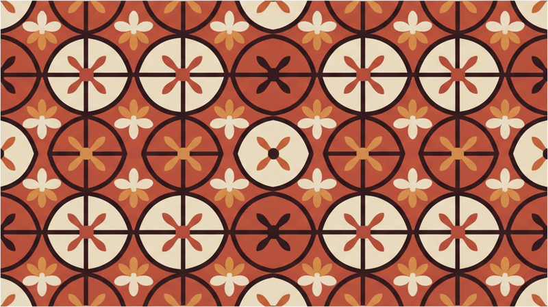 Red vinyl rug in rojo color for stylish decor - TenStickers