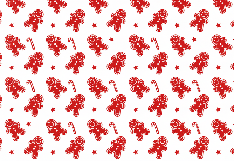 Red vinyl rug with christmas cookies design - TenStickers