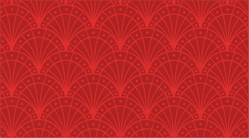 Red vinyl rug elegant red art deco design - TenStickers