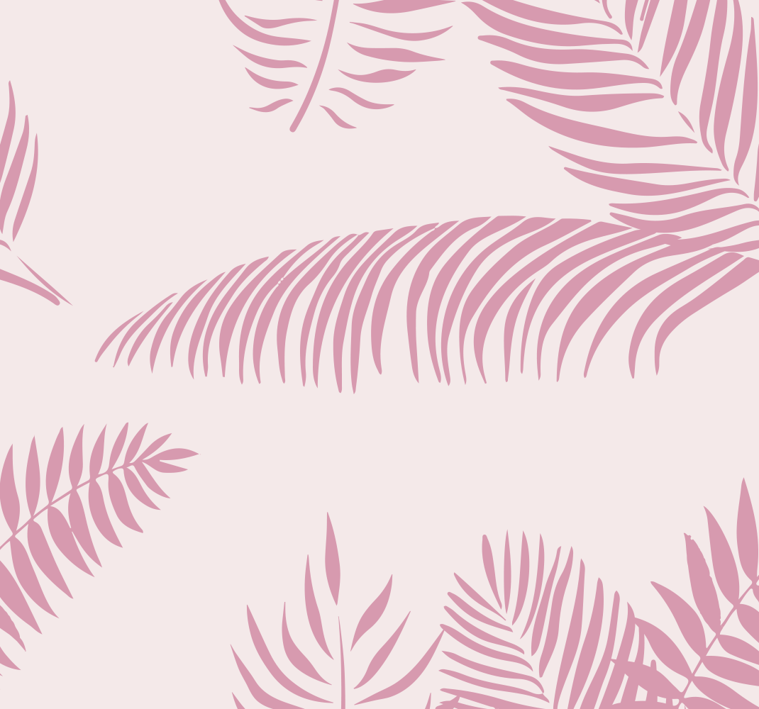 Pink vinyl rug with large palm leaves - TenStickers