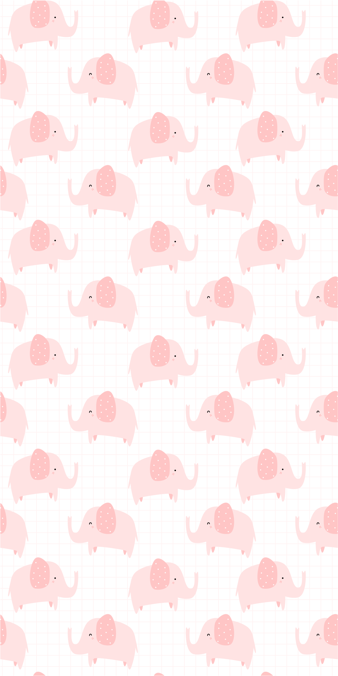 Pink vinyl rug with pink elephants design - TenStickers