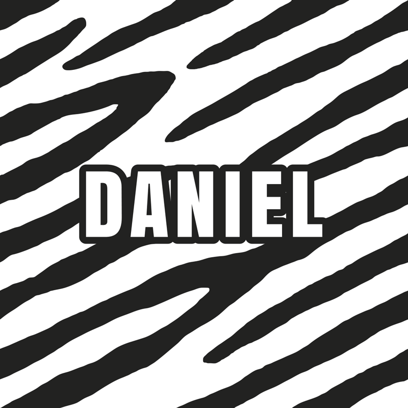 Personalized zebra vinyl rug with name - TenStickers