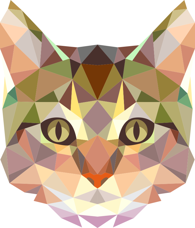 Geometric Cat Shaped Animal Mat - TenStickers