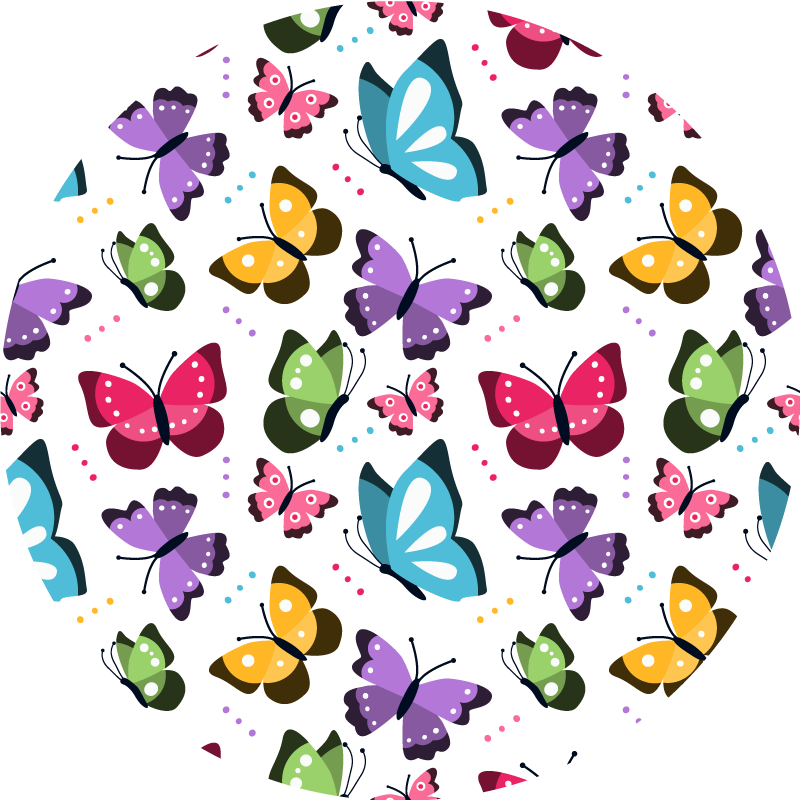 Colourful Butterflies Floor Mat - TenStickers