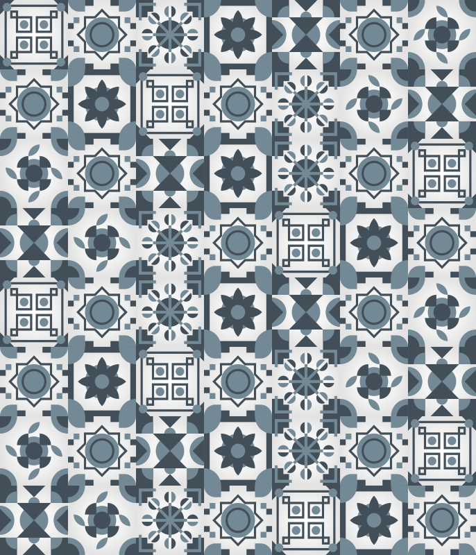 Geometric Pattern Tile Carpet - TenStickers