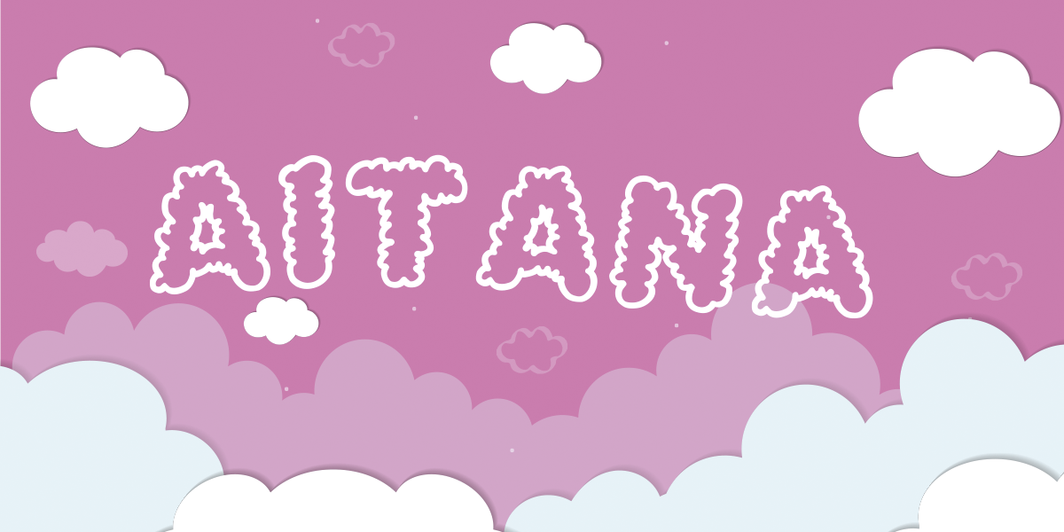 Custom Cloudy Name Children's Rug - TenStickers