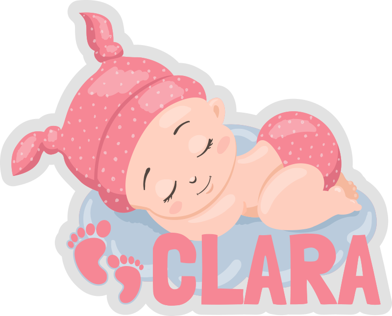 Customizable Sleeping Baby Footprints customised mats - TenStickers