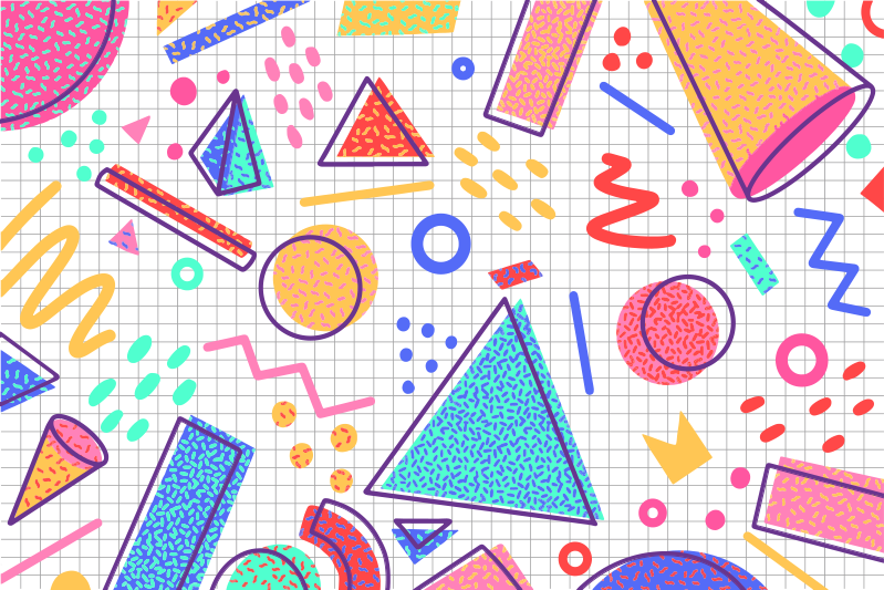 Colourful Geometric Shapes Design Contemporary Rug - TenStickers