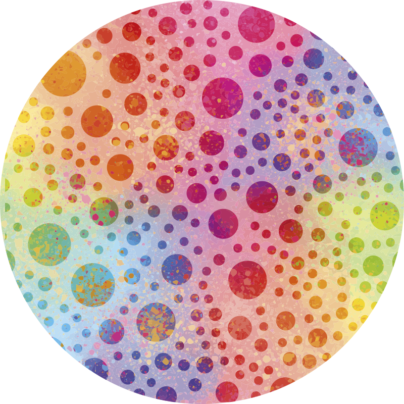 Vibrant Spotty Round Arrangement circular vinyl rug - TenStickers