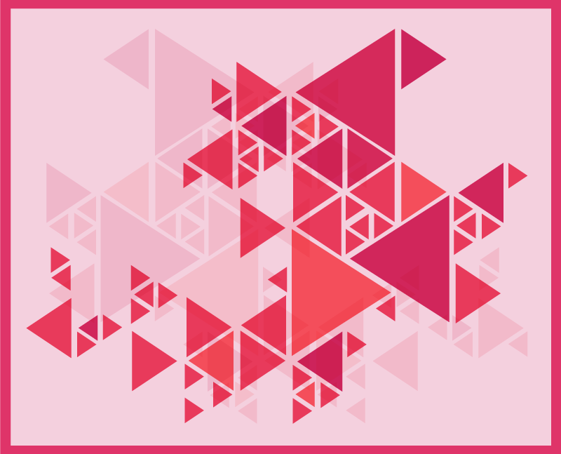 Geometric Pink Overlapping Triangles - TenStickers
