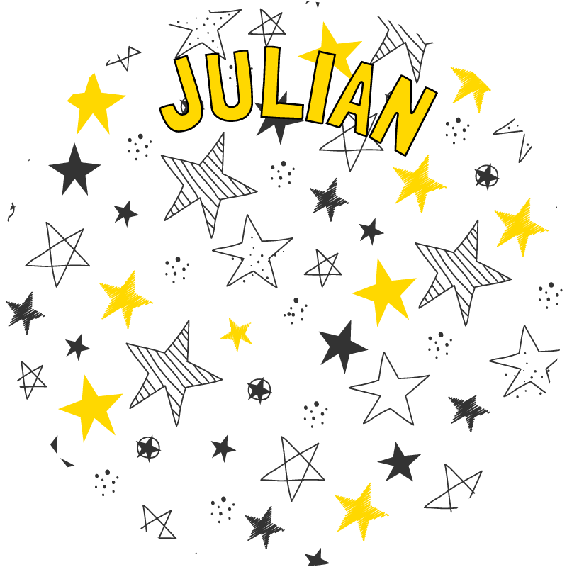 Fabulous round personalizable stars vinyl rug - TenStickers