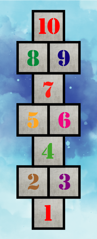 Childhood hopscotch vinyl rug game - TenStickers