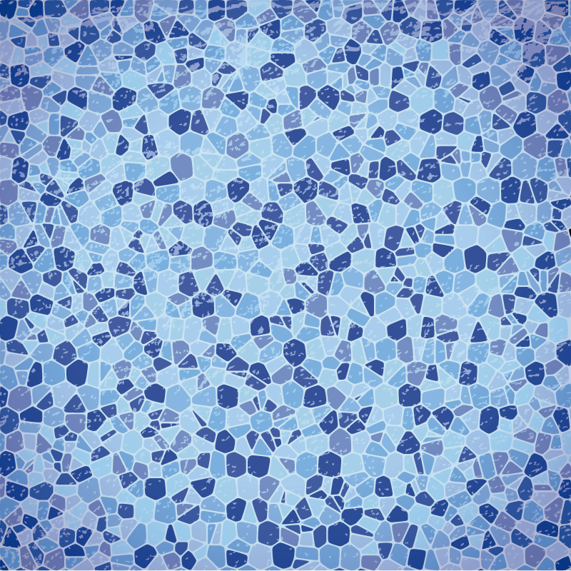Mosaic blue tones  vinyl rug - TenStickers
