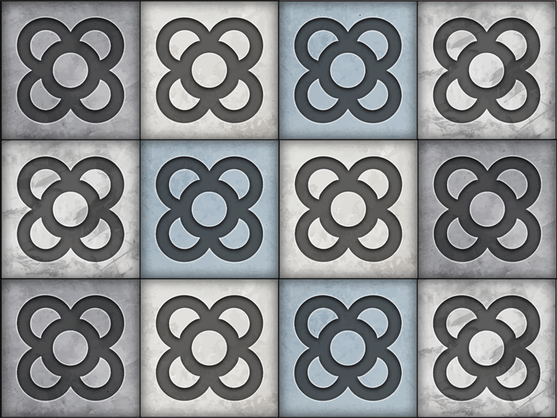 Barcelona street tiles style modern vinyl rug - TenStickers