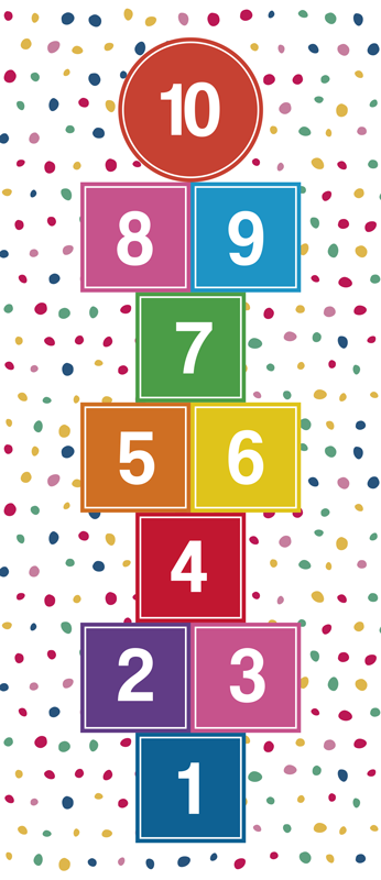 Pastel tones hopscotch game kids vinyl rug - TenStickers