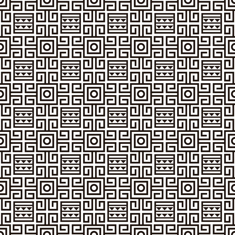 Geometric vinyl rug with pattern contrast - TenStickers