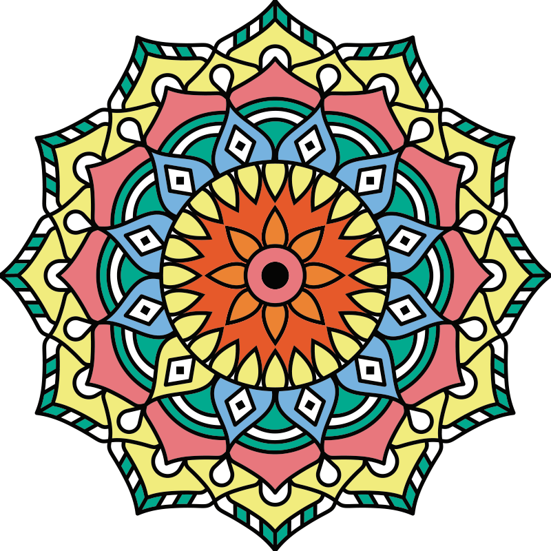 Mandala inspired mandala vinyl rug - TenStickers