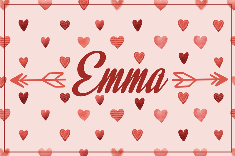 Personalized Heart Theme custom vinyl rug - TenStickers