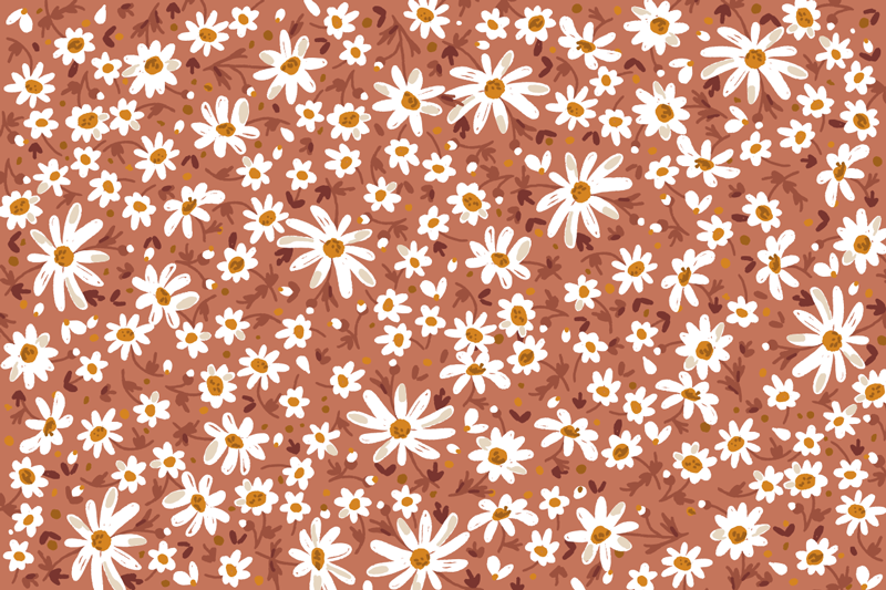 Floral vinyl rug daisy floral design - TenStickers